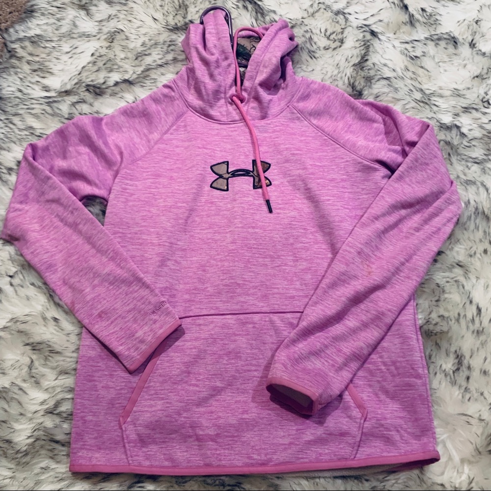 Under Armour Cold Gear Hoodie Small Purple & Camo
